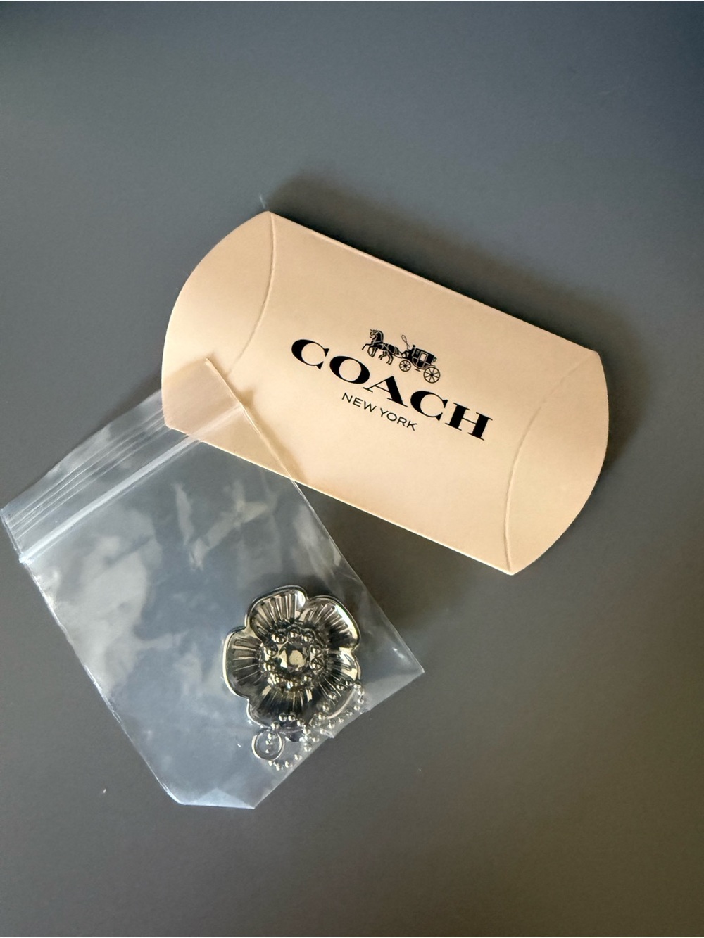 Coach Silver Floral Pendant Necklace - Picture 2 of 5